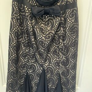 NEW w tag Elegant Black Lace Skirt with Bow
